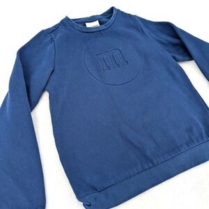 M&M's Blue Embossed Logo Crewneck Sweatshirt Kids XL 12/14